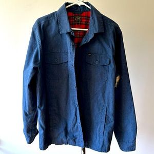 Men’s Obey ranger jacket, color blue, size Large